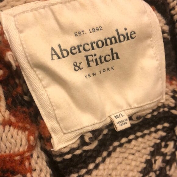 Abercrombie & fitch Aztec tassel cardigan tribal print wool blend women’s M/L - Picture 3 of 5